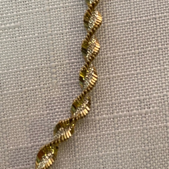 14K Gold Vermeil over Sterling Silver Twisted Chain Necklace Italy 30" L  3.75mm - Picture 2 of 9